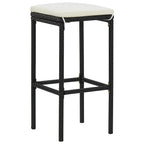 vidaXL 11-tlg. Gartenbar-Set mit Kissen Schwarz Poly Rattan