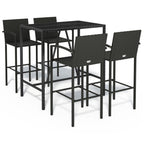 vidaXL 5-tlg. Gartenbar-Set Schwarz Poly Rattan
