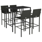 vidaXL 5-tlg. Gartenbar-Set Schwarz Poly Rattan