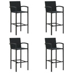 vidaXL 5-tlg. Gartenbar-Set Schwarz Poly Rattan