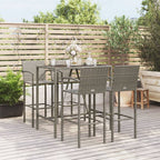 vidaXL 5-tlg. Gartenbar-Set Schwarz Poly Rattan