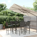vidaXL 7-tlg. Gartenbar-Set Schwarz Poly Rattan