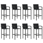 vidaXL 9-tlg. Gartenbar-Set Schwarz Poly Rattan