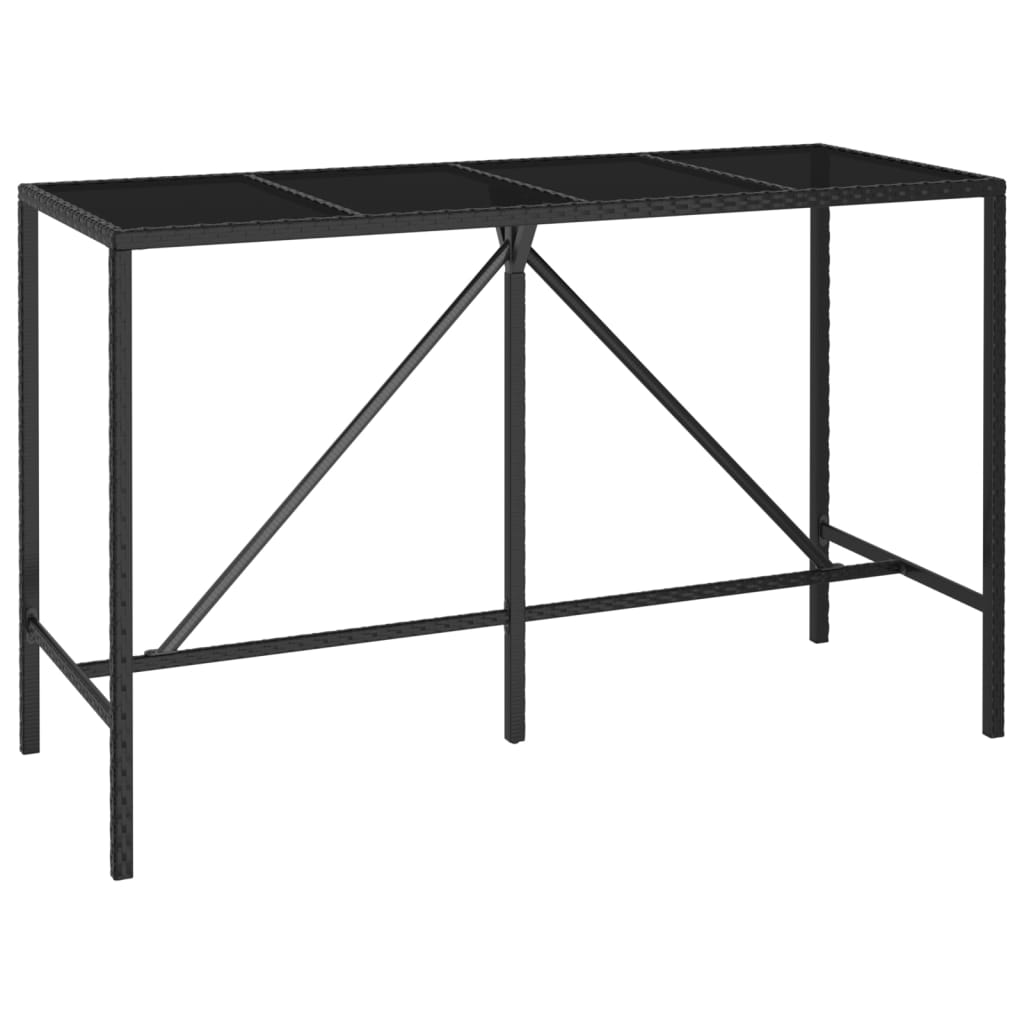 vidaXL 9-tlg. Gartenbar-Set Schwarz Poly Rattan