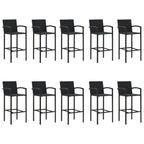vidaXL 11-tlg. Gartenbar-Set Schwarz Poly Rattan