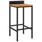vidaXL 7-tlg. Gartenbar-Set Schwarz Poly Rattan & Massivholz Akazie
