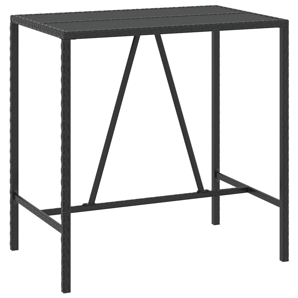 vidaXL 7-tlg. Gartenbar-Set Schwarz Poly Rattan & Massivholz Akazie