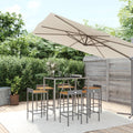 vidaXL 7-tlg. Gartenbar-Set Schwarz Poly Rattan & Massivholz Akazie