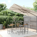 vidaXL 7-tlg. Gartenbar-Set Schwarz Poly Rattan & Massivholz Akazie