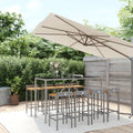 vidaXL 9-tlg. Gartenbar-Set Schwarz Poly Rattan & Massivholz Akazie