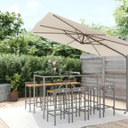 vidaXL 9-tlg. Gartenbar-Set Schwarz Poly Rattan & Massivholz Akazie