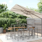 vidaXL 11-tlg. Gartenbar-Set Schwarz Poly Rattan & Massivholz Akazie