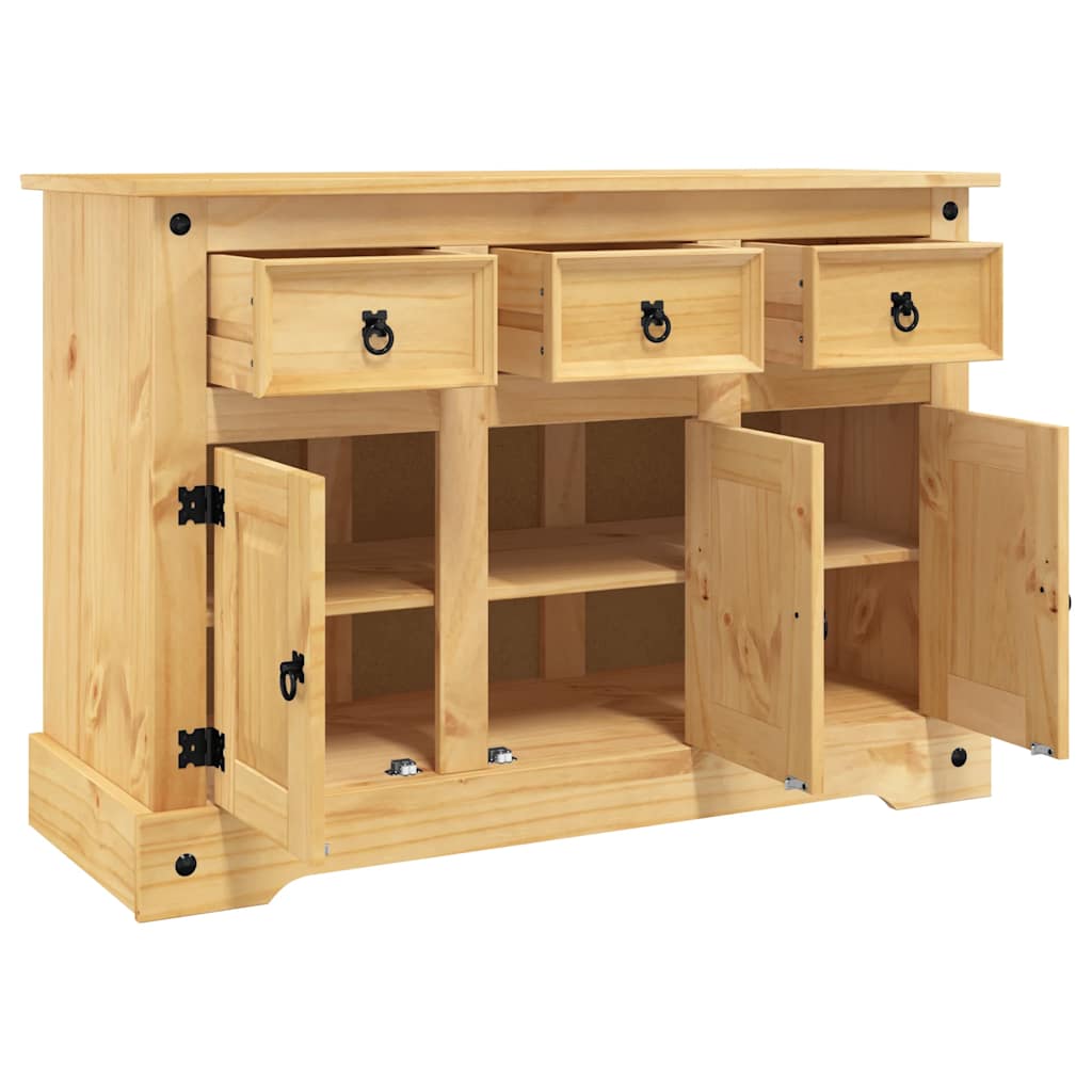 vidaXL Sideboard "Corona" Braun 112x44x78 cm Massivholz Mexikanische Kiefer