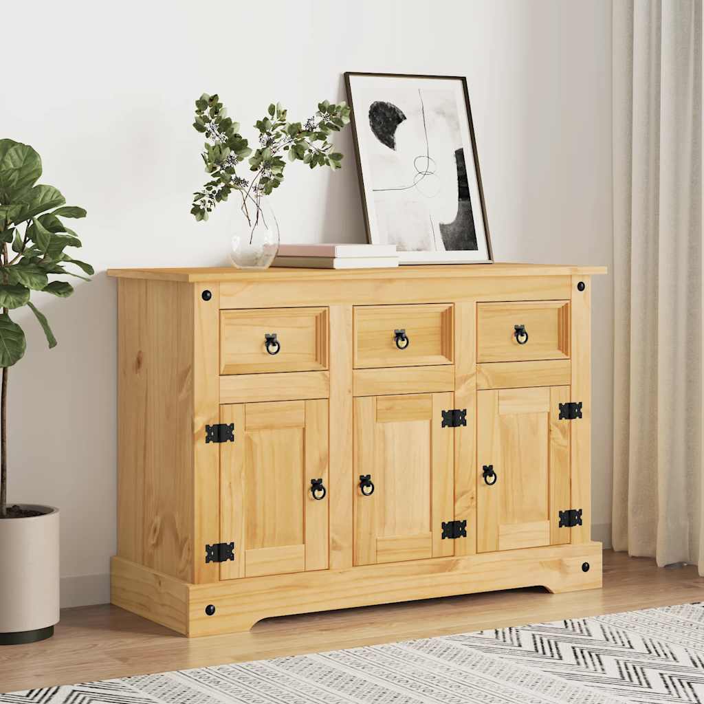 vidaXL Sideboard "Corona" Braun 112x44x78 cm Massivholz Mexikanische Kiefer