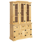 vidaXL Highboard Corona 112x43x196 cm Massivholz Mexikanische Kiefer