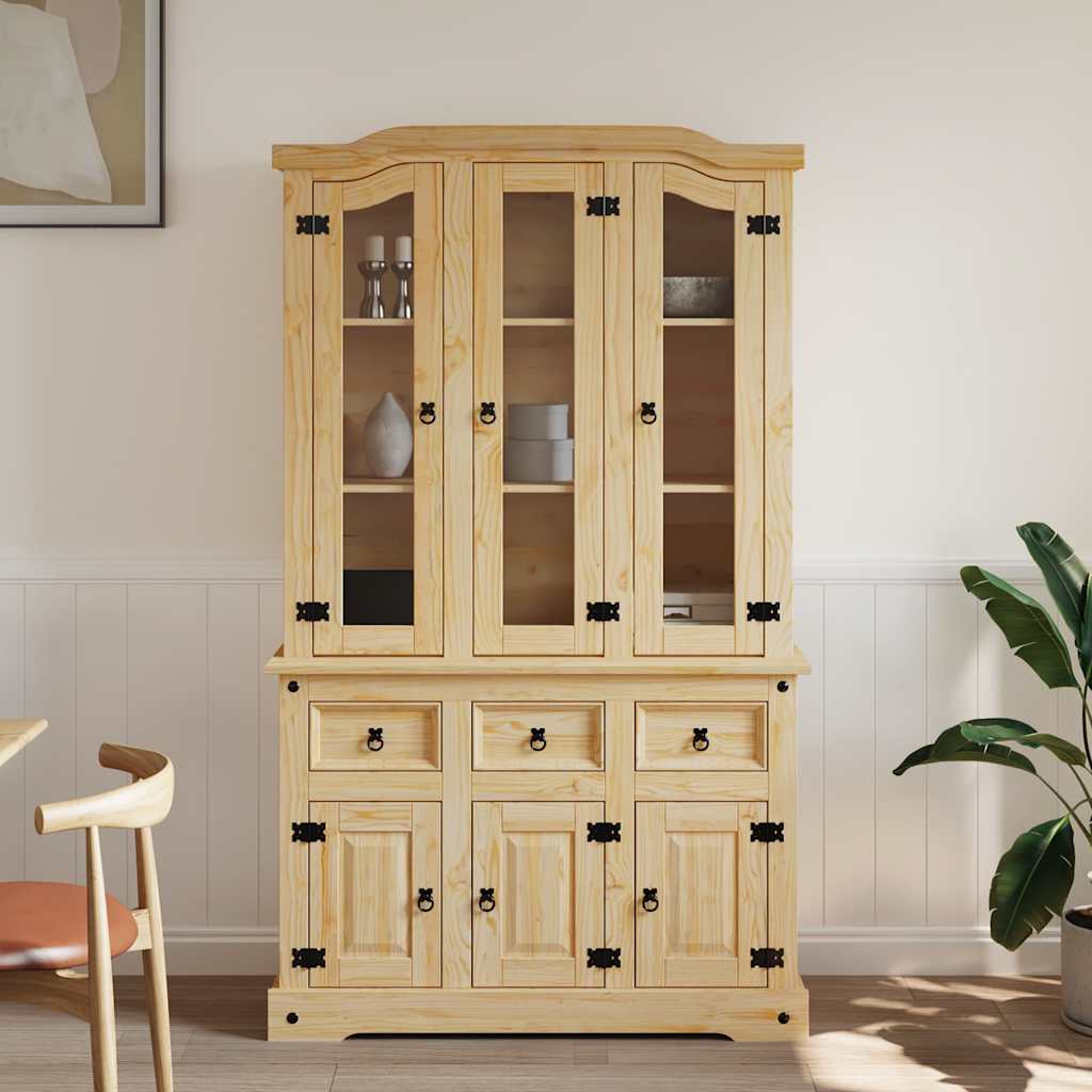 vidaXL Highboard Corona 112x43x196 cm Massivholz Mexikanische Kiefer