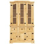 vidaXL Highboard Corona 112x43x196 cm Massivholz Mexikanische Kiefer