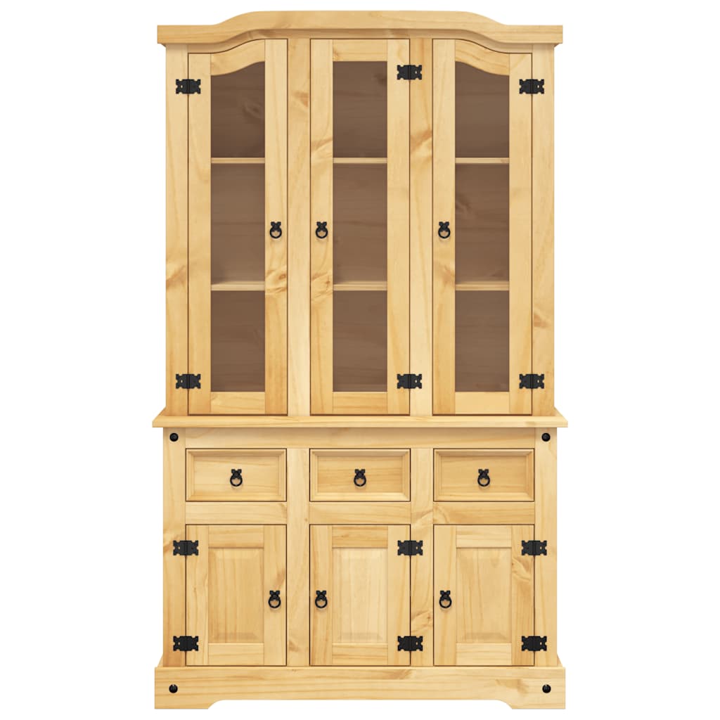 vidaXL Highboard Corona 112x43x196 cm Massivholz Mexikanische Kiefer