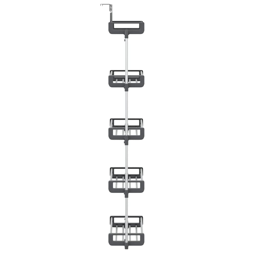 vidaXL Tür-Organizer mit 5 Ablagen 52x20x135 cm Aluminium