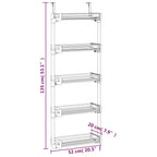 vidaXL Tür-Organizer mit 5 Ablagen 52x20x135 cm Aluminium