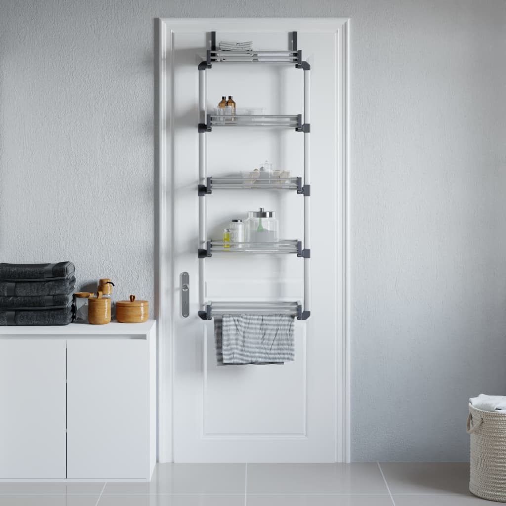 vidaXL Tür-Organizer mit 5 Ablagen 52x20x135 cm Aluminium