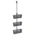vidaXL Duschregal zum Hängen 30x15x(67-105) cm Aluminium