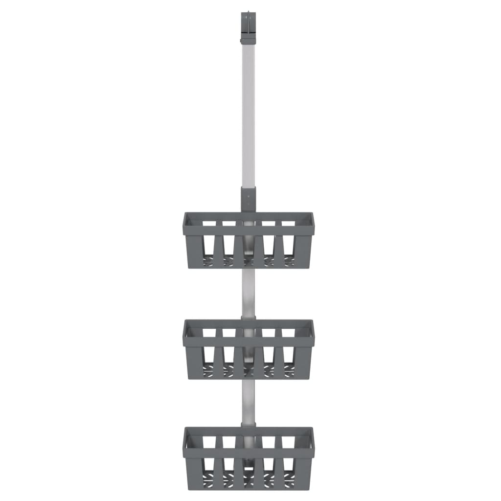 vidaXL Duschregal zum Hängen 30x15x(67-105) cm Aluminium