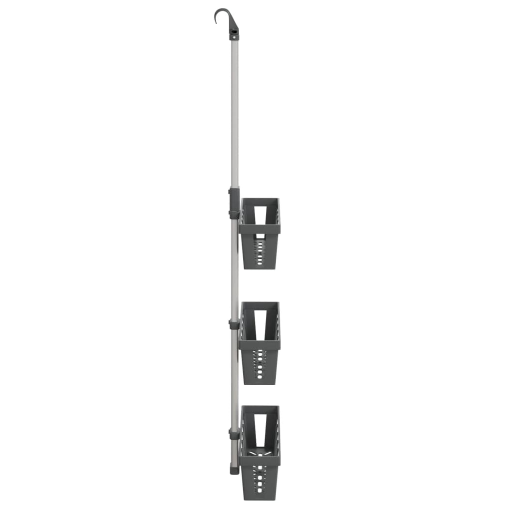 vidaXL Duschregal zum Hängen 30x15x(67-105) cm Aluminium
