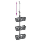 vidaXL Duschregal zum Hängen 30x15x(67-105) cm Aluminium