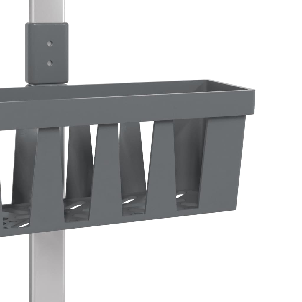 vidaXL Duschregal zum Hängen 30x15x(67-105) cm Aluminium