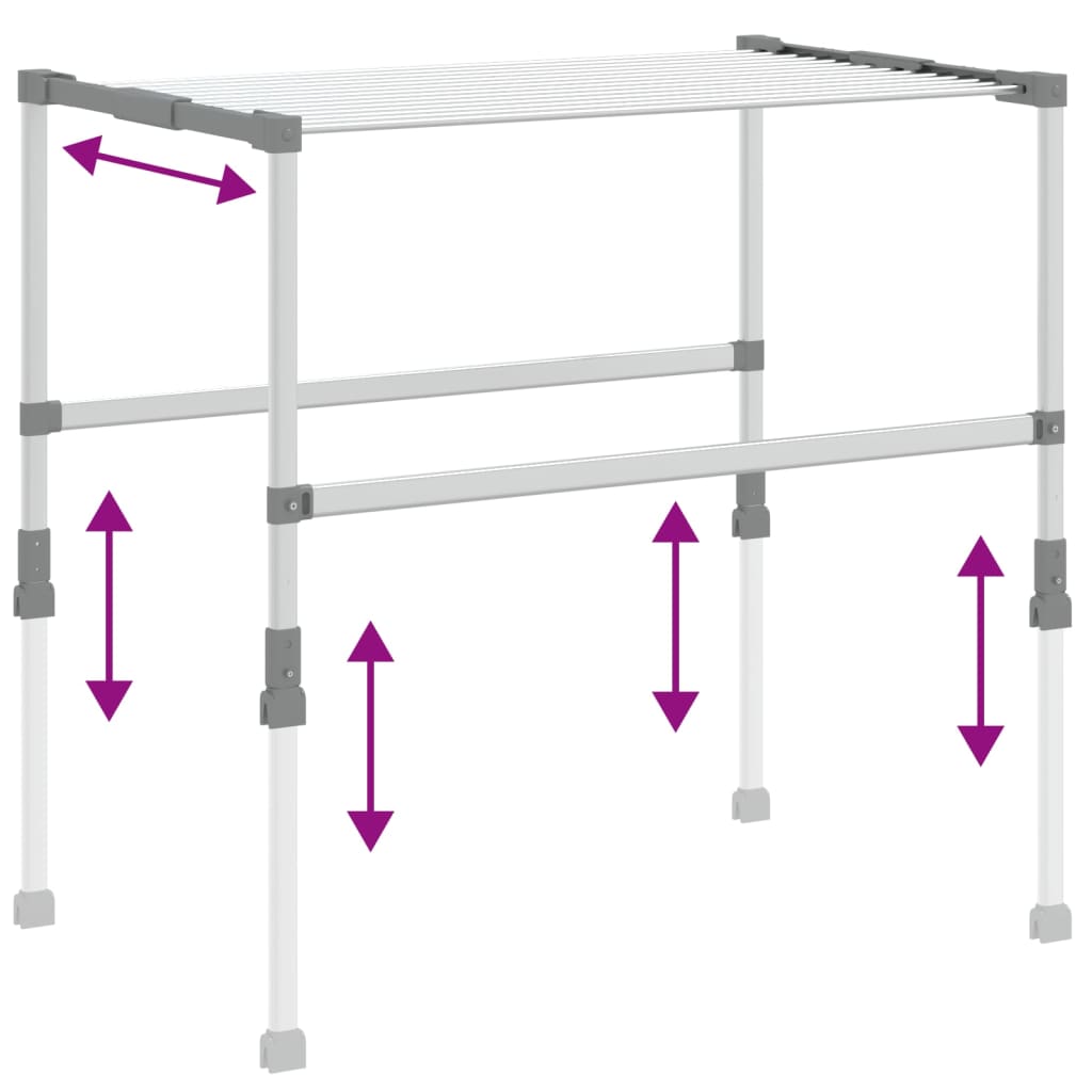 vidaXL Wäschetrockner 83x(50-55)x(40-85) cm Aluminium