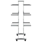 vidaXL Wäscheständer mit Rollen 89x64x129 cm Aluminium