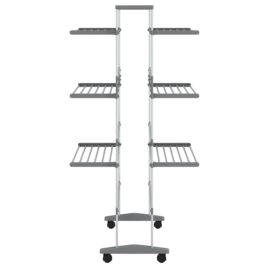 vidaXL Wäscheständer mit Rollen 89x64x129 cm Aluminium