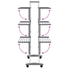 vidaXL Wäscheständer mit Rollen 89x64x129 cm Aluminium