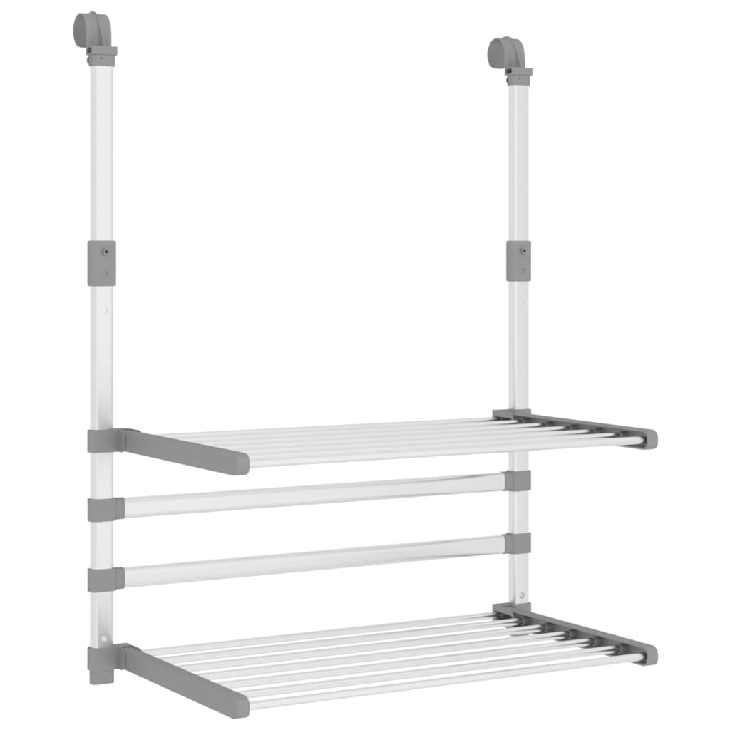 vidaXL Wäschetrockner für Balkon 54x25x42 cm Aluminium