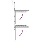 vidaXL Wäschetrockner für Balkon 54x25x42 cm Aluminium