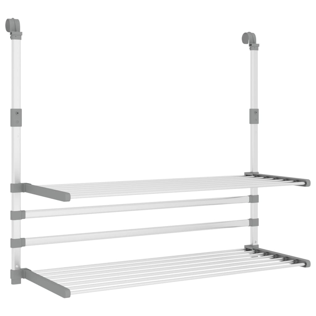 vidaXL Wäschetrockner für Balkon 89x25x(60-95) cm Aluminium