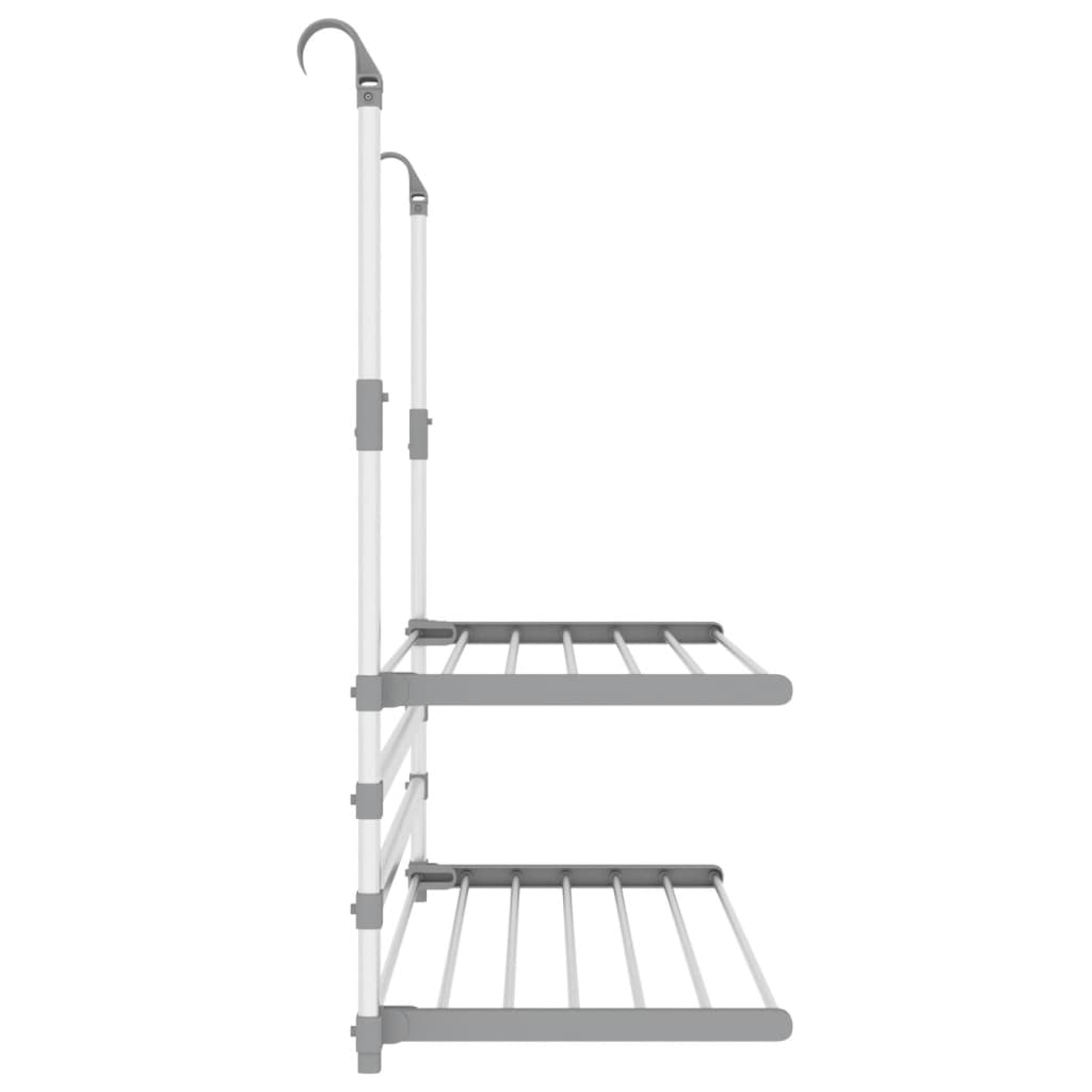 vidaXL Wäschetrockner für Balkon 89x25x(60-95) cm Aluminium
