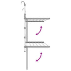 vidaXL Wäschetrockner für Balkon 89x25x(60-95) cm Aluminium