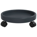 vidaXL Pflanzenroller mit Rollen 2 Stk. Grau Durchmesser 34 cm 35 kg