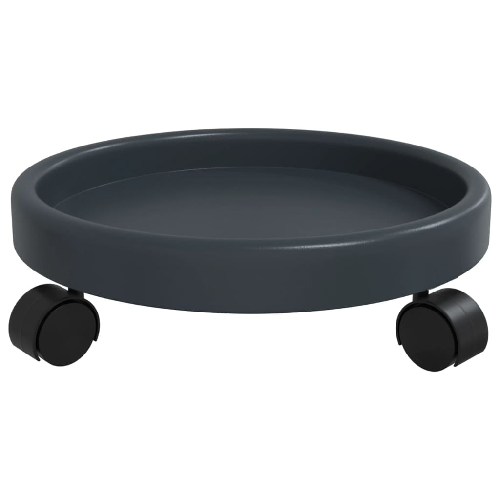 vidaXL Pflanzenroller mit Rollen 2 Stk. Grau Durchmesser 34 cm 35 kg