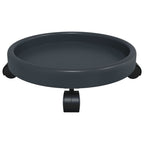 vidaXL Pflanzenroller mit Rollen 2 Stk. Grau Durchmesser 34 cm 35 kg