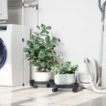 vidaXL Pflanzenroller mit Rollen 2 Stk. Grau Durchmesser 34 cm 35 kg