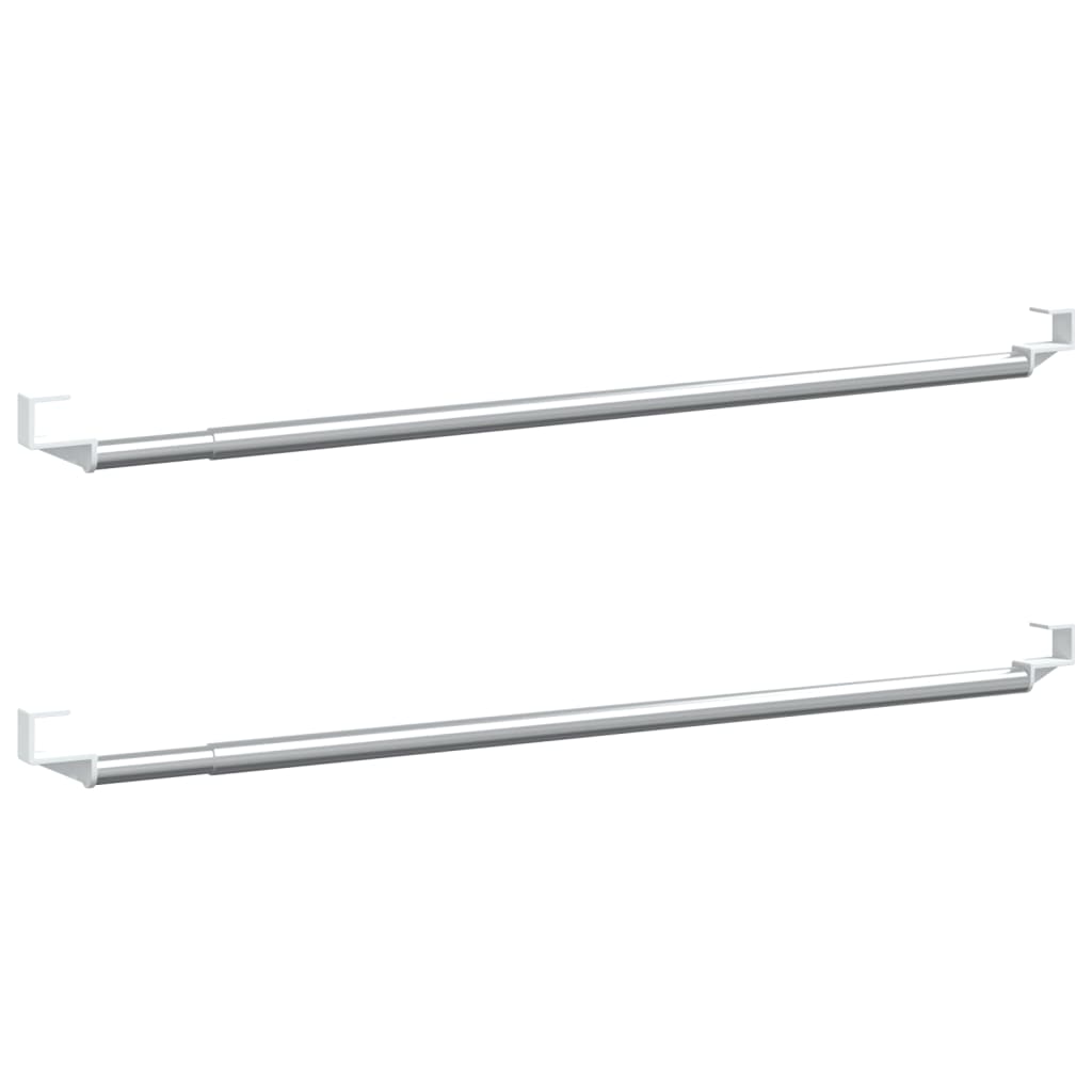 vidaXL Gardinenstangen 2 Stk. Weiß und Silbern 40-60 cm Aluminium