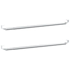 vidaXL Gardinenstangen 2 Stk. Weiß und Silbern 40-60 cm Aluminium