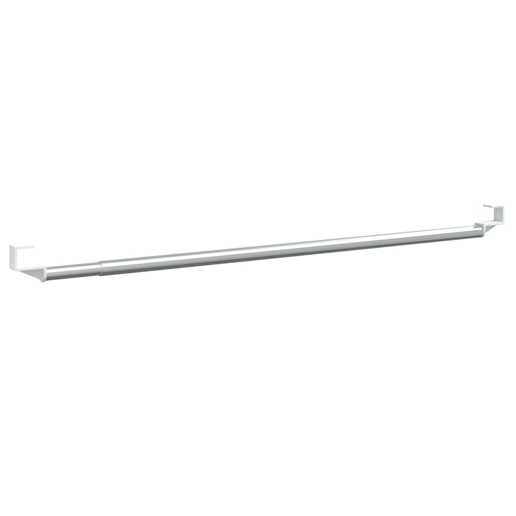 vidaXL Gardinenstangen 2 Stk. Weiß und Silbern 40-60 cm Aluminium