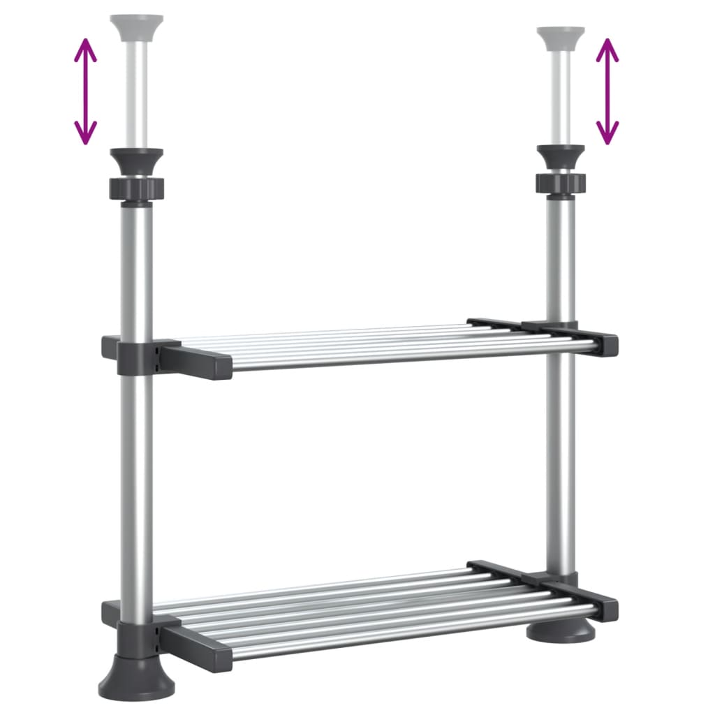 vidaXL Küchenregal 50x25x(50-70) cm Aluminium