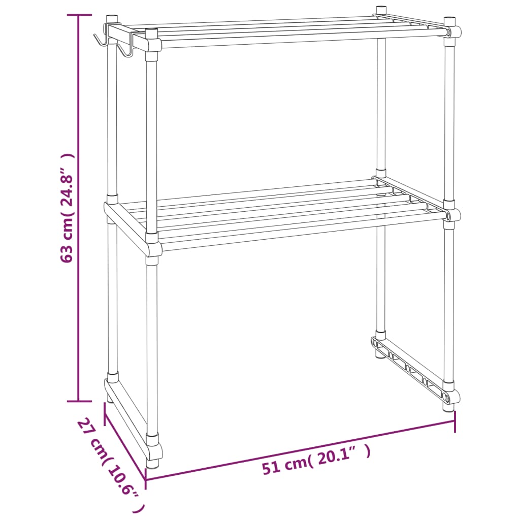 vidaXL Mikrowellenregal Weiß 51x27x63 cm Aluminium