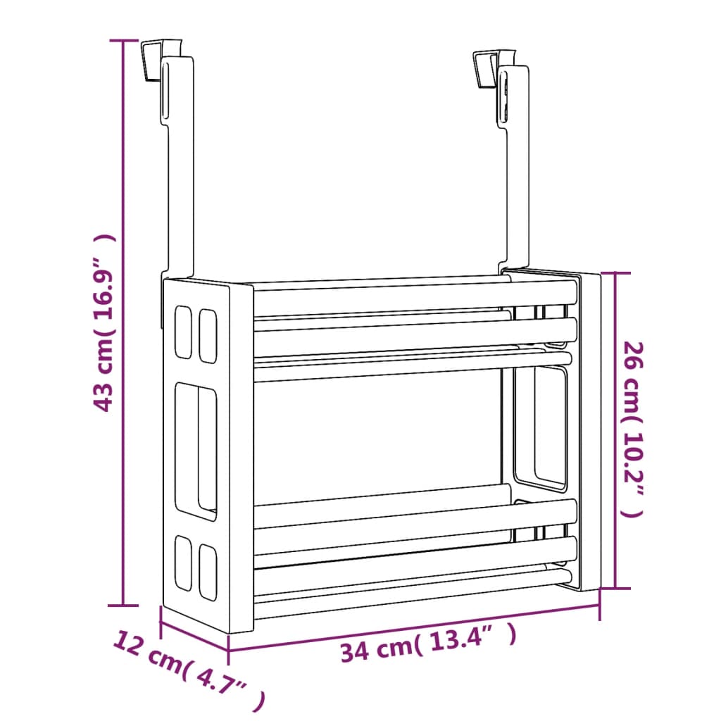 vidaXL Unterschrank-Organizer 34x12x26 cm Aluminium