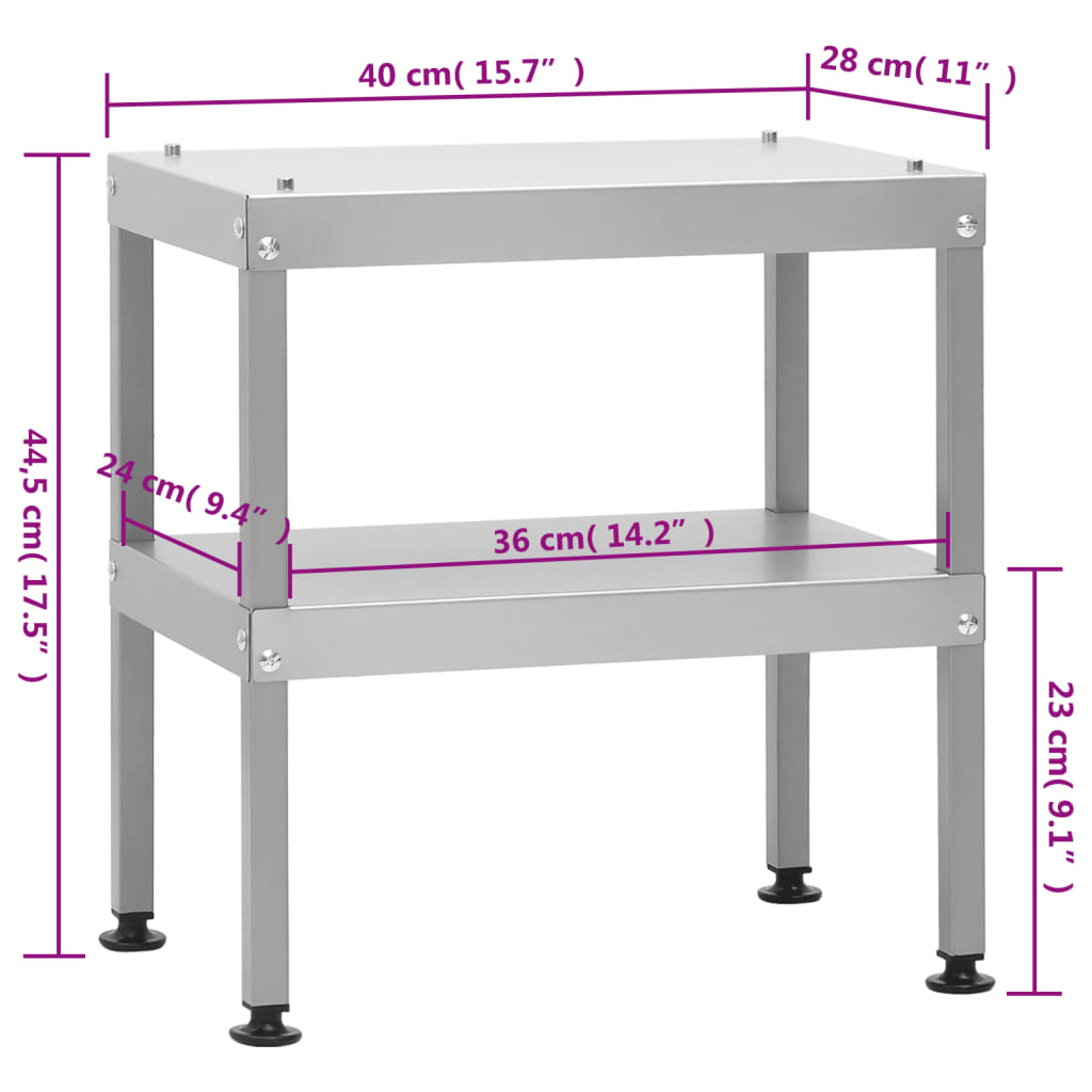 vidaXL Tisch für Räucherofen 40x28x44,5 cm Verzinkter Stahl
